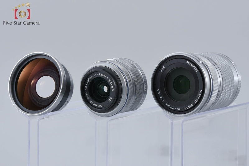 "Shutter count 800" Olympus PEN Lite E-PL3 Silver 12.3 MP 14-42 40-150 Lenses