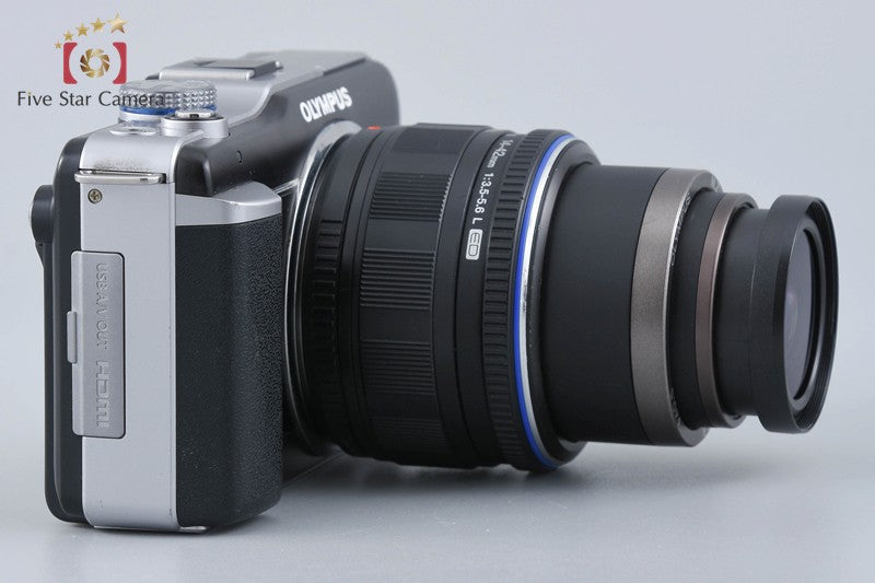 "Count 2,487" OLYMPUS PEN Lite E-PL1 Black 12.3 MP Digital Camera 14-42 Lens