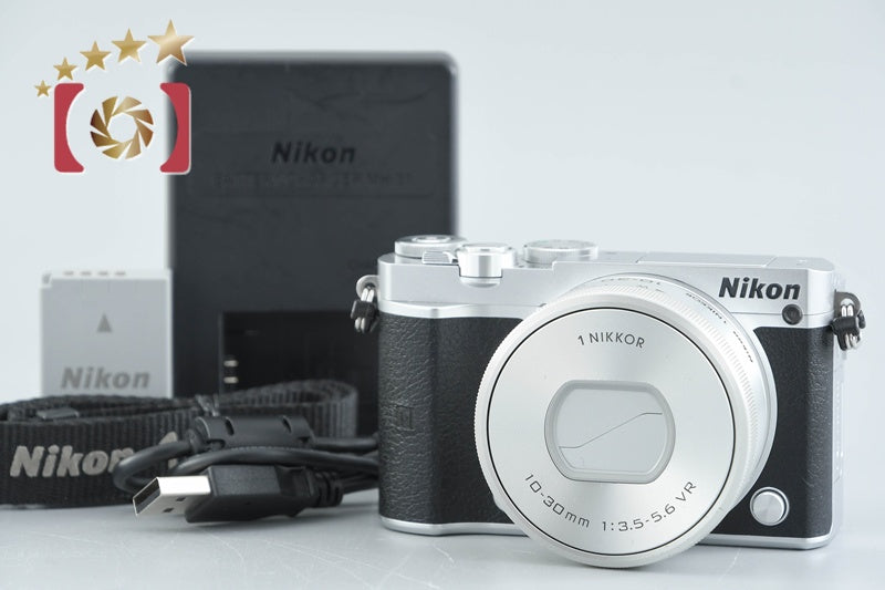 "Shutter count 3,853" Nikon 1 J5 Silver 20.8 MP Digital Camera 10-30 VR Lens