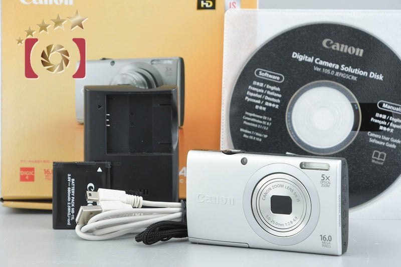Canon PowerShot A2400 IS Silver 16.0 MP Digital Camera w/ Box