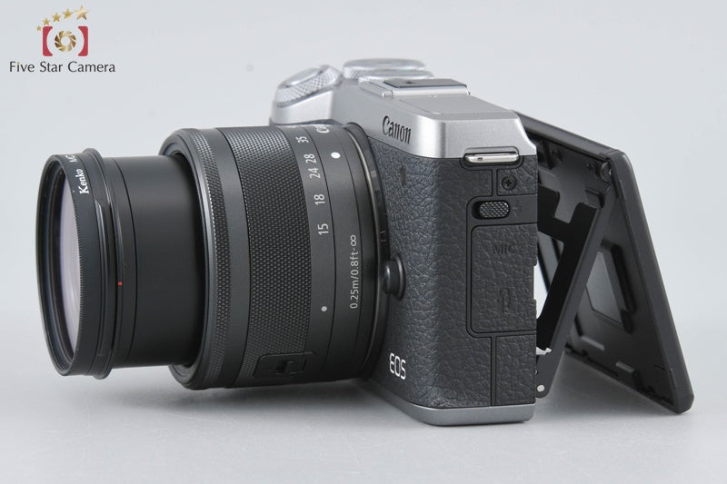 "Count 1,000" Canon EOS M6 Mark II Silver 32.5 MP EF-M 15-45 IS STM Lens