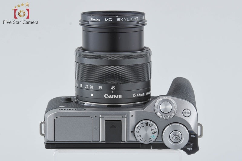 "Count 1,000" Canon EOS M6 Mark II Silver 32.5 MP EF-M 15-45 IS STM Lens