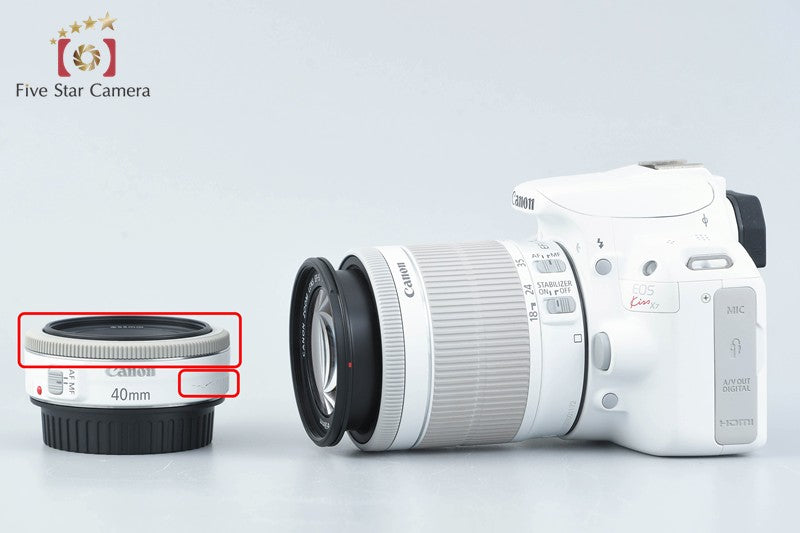 Canon EOS Kiss X7 / Rebel SL1 / 100D White 18.0 MP 18-55 40 Lenses
