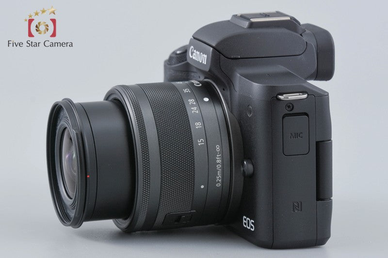 Canon EOS Kiss M / M50 Black 24.0 MP 15-45 IS STM Lens w/ Box