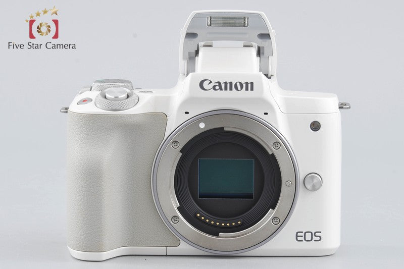 "Count 5,000" Canon EOS Kiss M / M50 White 24.0 MP 15-45 55-200 IS STM Lenses