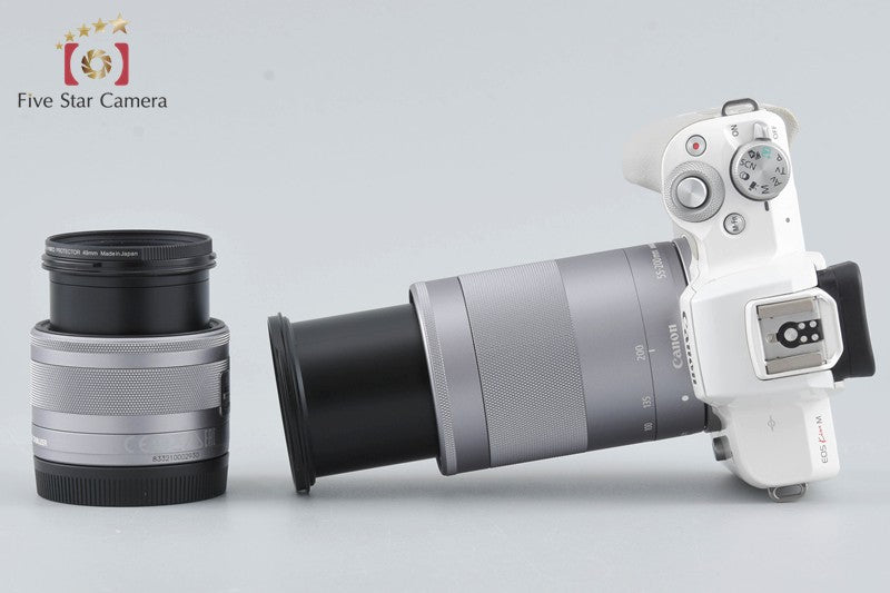 "Count 5,000" Canon EOS Kiss M / M50 White 24.0 MP 15-45 55-200 IS STM Lenses