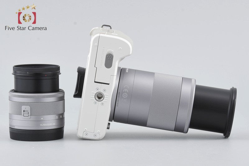 "Count 5,000" Canon EOS Kiss M / M50 White 24.0 MP 15-45 55-200 IS STM Lenses