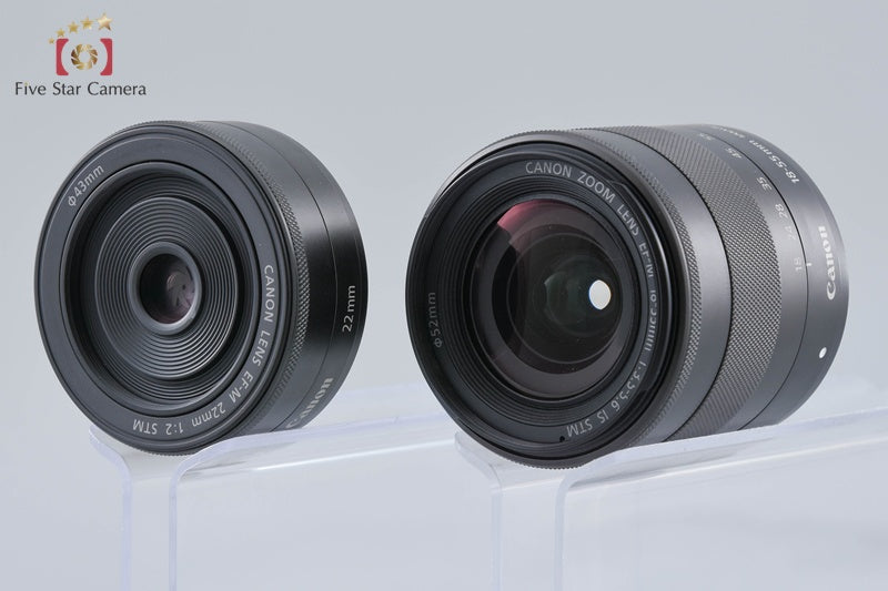 Canon EOS M Red 18.0 MP Mirrorless Camera 18-55 22 Lenses