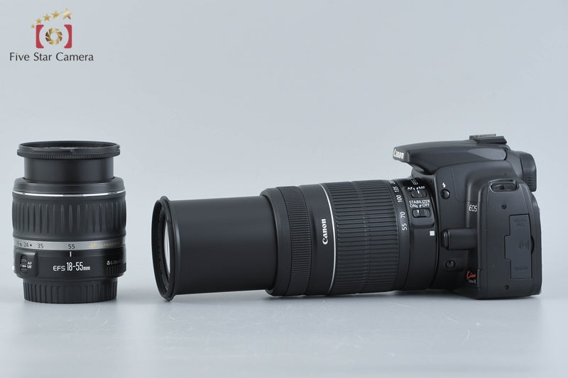 Canon EOS kiss Digital X Black 10.1 MP Digital SLR Camera 18-55 55-250 Lenses