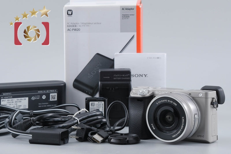 Sony Alpha α6000 ILCE-6000 Silver 24.3 MP 16-50 Lens [Multiple Languages]