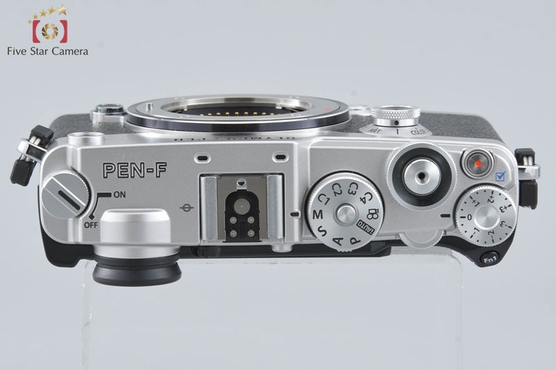 "Count 383" Olympus PEN-F Silver 20.3 MP Digital Mirrorless Camera Body w/ Box