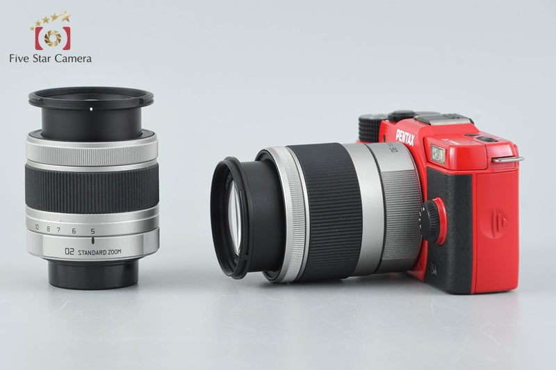 "Shutter count 589" PENTAX Q10 Red 12.4 MP Digital Camera 5-15 15-45 Lenses
