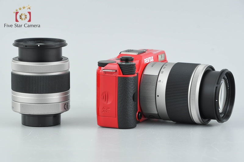 "Shutter count 589" PENTAX Q10 Red 12.4 MP Digital Camera 5-15 15-45 Lenses