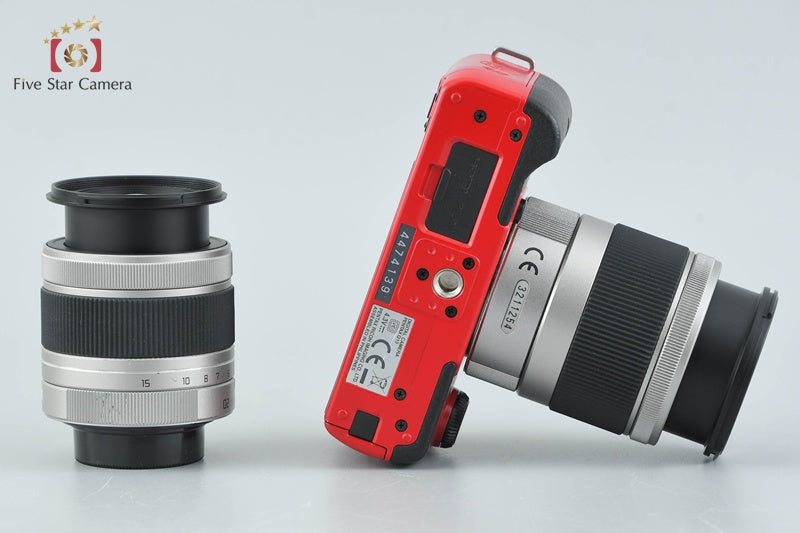 "Shutter count 589" PENTAX Q10 Red 12.4 MP Digital Camera 5-15 15-45 Lenses