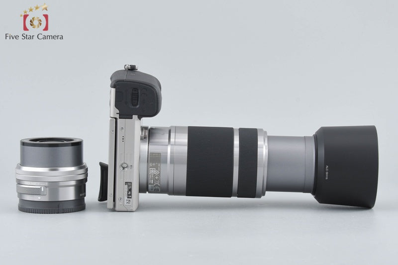 Sony α6000 ILCE-6000 Silver 24.3MP 16-50 55-210 Lenses [Multiple Languages]