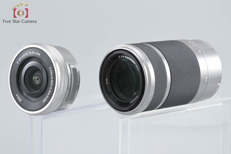 Sony α6000 ILCE-6000 Silver 24.3MP 16-50 55-210 Lenses [Multiple Languages]
