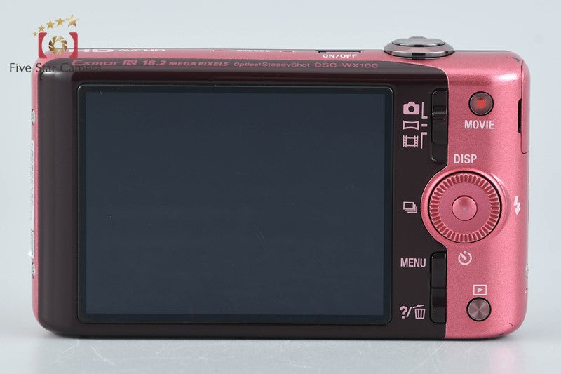 SONY Cyber-shot DSC-WX100 Pink 18.2 MP Digital Camera [Multiple Languages]
