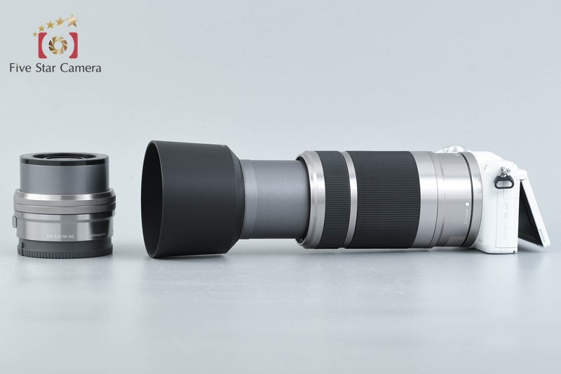 Sony α5100 ILCE-5100 White 24.3 MP 16-50 55-210 Lenses [Multiple Languages]