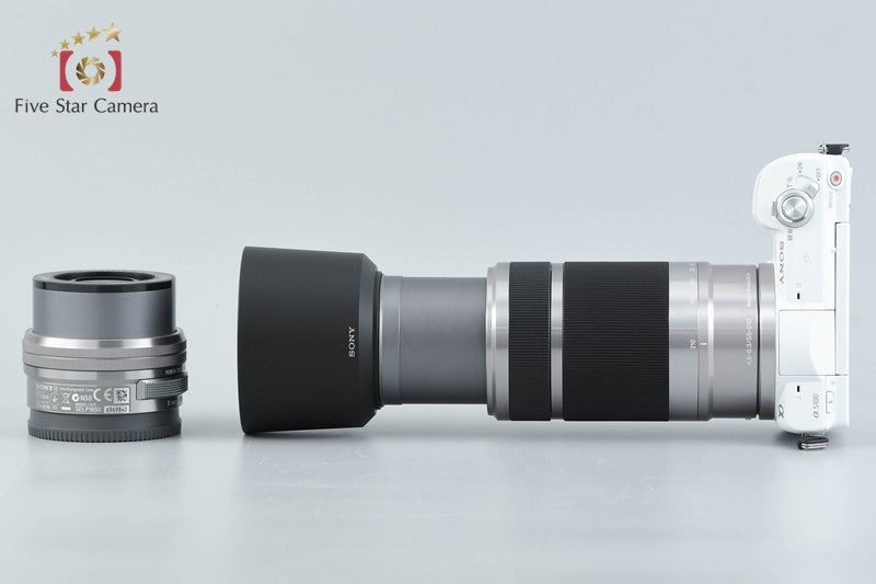 Sony α5100 ILCE-5100 White 24.3 MP 16-50 55-210 Lenses [Multiple Languages]