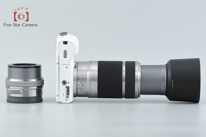 Sony α5100 ILCE-5100 White 24.3 MP 16-50 55-210 Lenses [Multiple Languages]