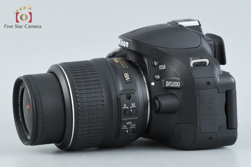 "Shutter count 2,249" Nikon D5200 Black 24.1 MP DSLR 18-55 VR Lens w/ Box