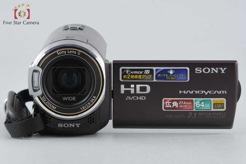Sony Handycam HDR-CX370V Brown Digital HD Camcorder [Japanese Language Only]