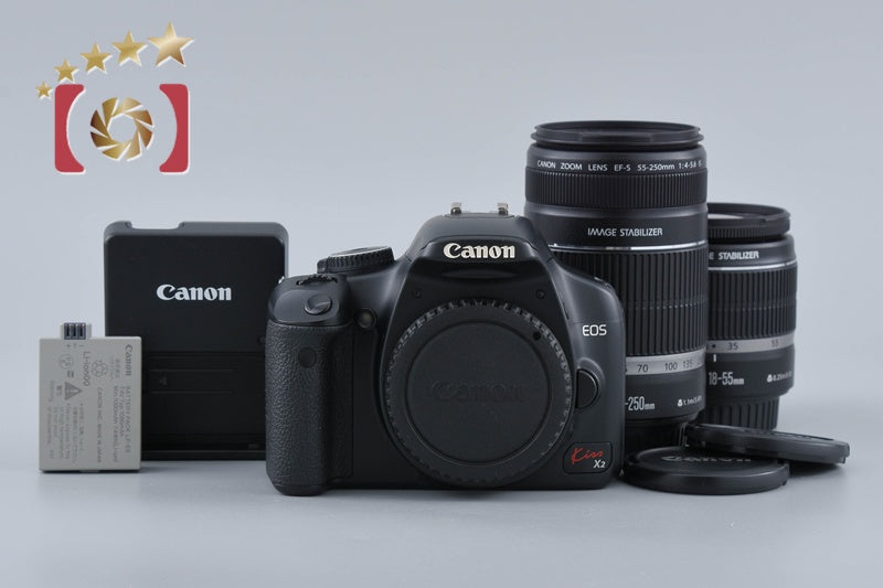 Canon EOS Kiss X2 / Rebel XSi /450D 12.2 MP 18-55 55-250 Lenses