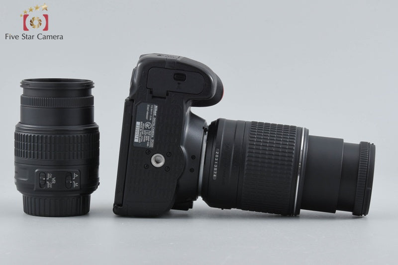 Nikon D5300 Black 24.2 MP DSLR Camera 18-55 55-200 VR II Lenses