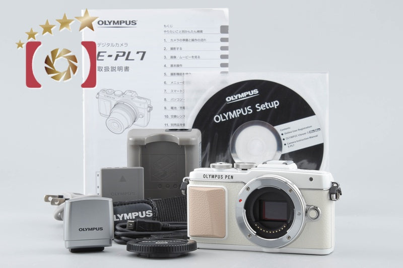 "Count 5,008" Olympus PEN Lite E-PL7 White 16.1 MP Digital Mirrorless Camera