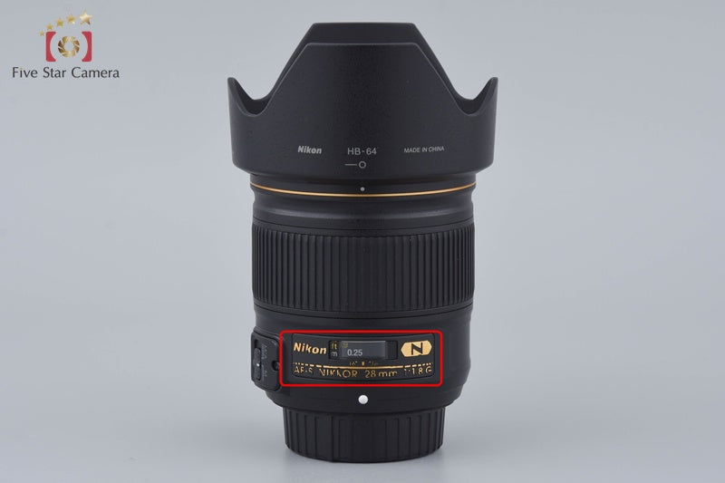 Nikon AF-S NIKKOR 28mm f/1.8 G w/ Box
