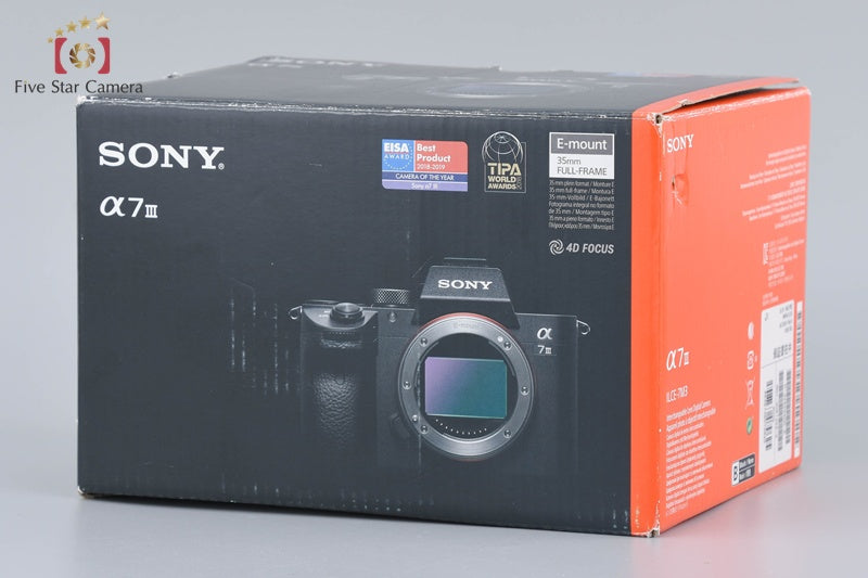 SONY α7III ILCE-7M3 Black 24.2 MP Mirrorless Camera [Japanese Language Only]