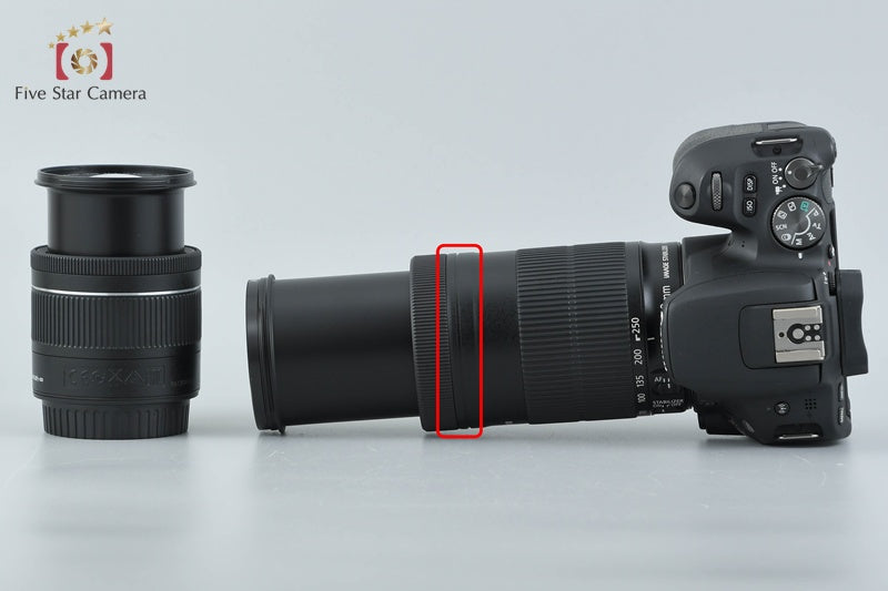 Count 4,861" Canon EOS Kiss X9 / Rebel SL2 / 200D Black 24.2MP 18-55 55-250 Lens