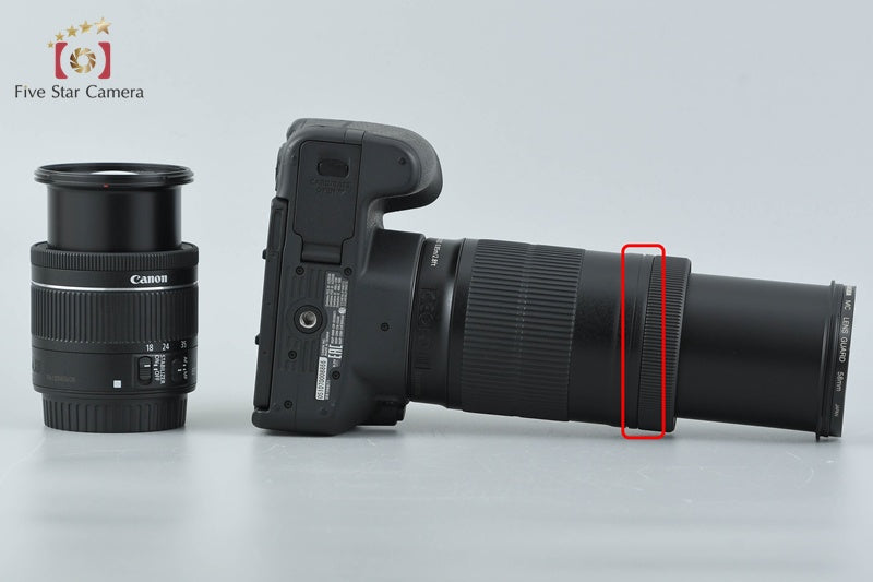 Count 4,861" Canon EOS Kiss X9 / Rebel SL2 / 200D Black 24.2MP 18-55 55-250 Lens