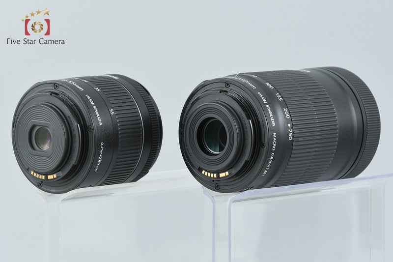 Count 4,861" Canon EOS Kiss X9 / Rebel SL2 / 200D Black 24.2MP 18-55 55-250 Lens