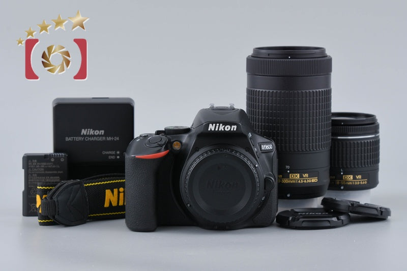 Nikon D5600 24.2 MP SLR Digital Camera 18-55 70-300 VR Lenses