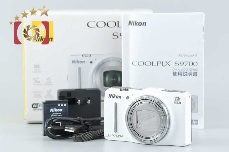 Nikon COOLPIX S9700 Elegant White 16.5 MP Digital Camera w/ Box