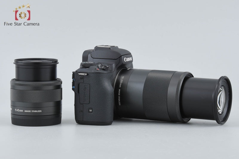 "Count 4,000" Canon EOS Kiss M / M50 Black 24.0 MP 15-45 55-200 IS STM Lenses