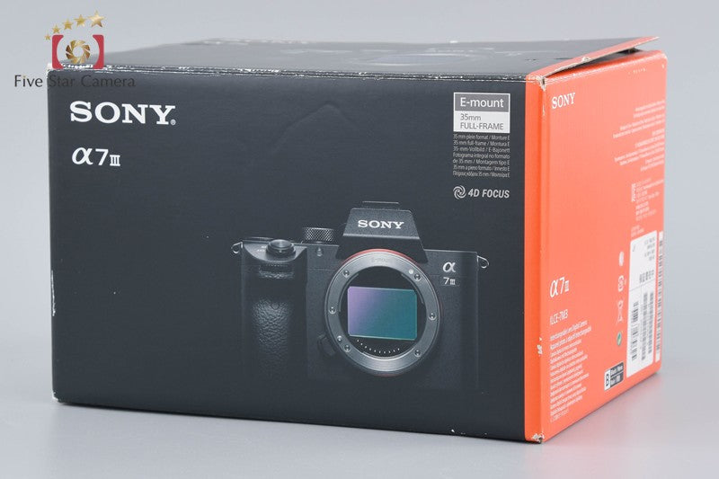 SONY α7III ILCE-7M3 24.2 MP Mirrorless Camera w/ Box [Japanese Language Only]