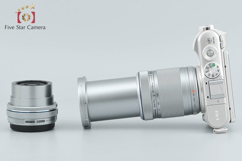 "Count 5,509" Olympus E-PL9 White 16.1 MP Mirrorless Camera 14-42 40-150 Lenses