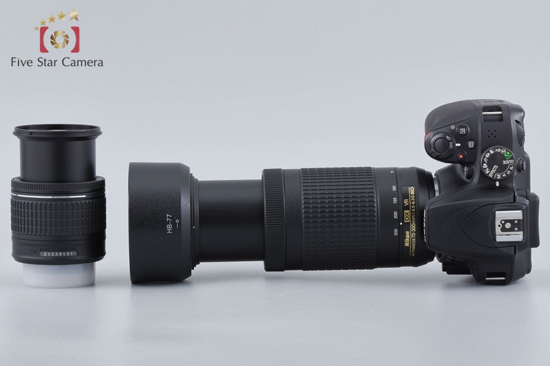 Nikon D3400 24.2 MP DSLR Black AF-P 18-55 70-300 VR Lenses