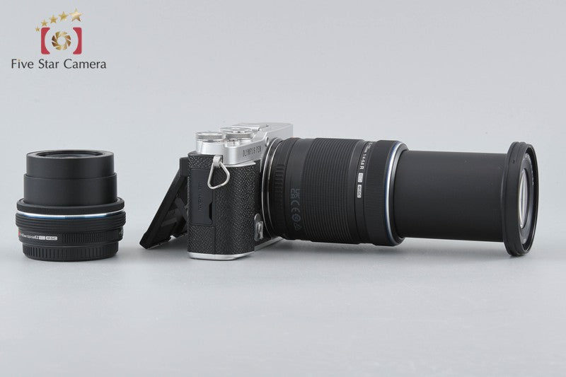 "Count 1,115" Olympus PEN E-P7 Silver 20.3 MP 14-42 40-150 EZ Lenses w/ Box