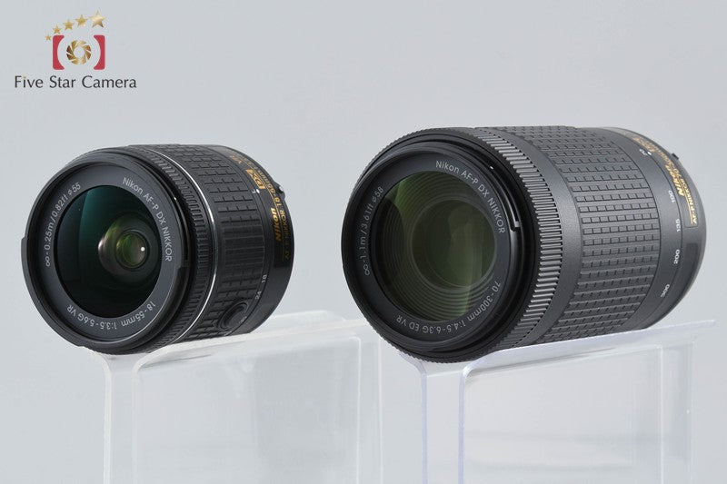 "Count 1,850" Nikon D3400 24.2 MP DSLR Black AF-P 18-55 70-300 VR Lenses w/ Box