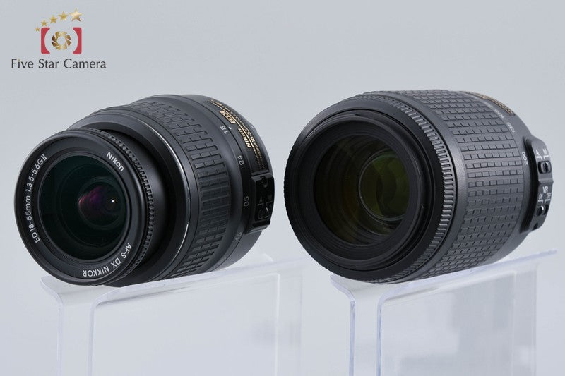 Nikon D3300 Black 24.2 MP DSLR 18-55 55-200 Lenses