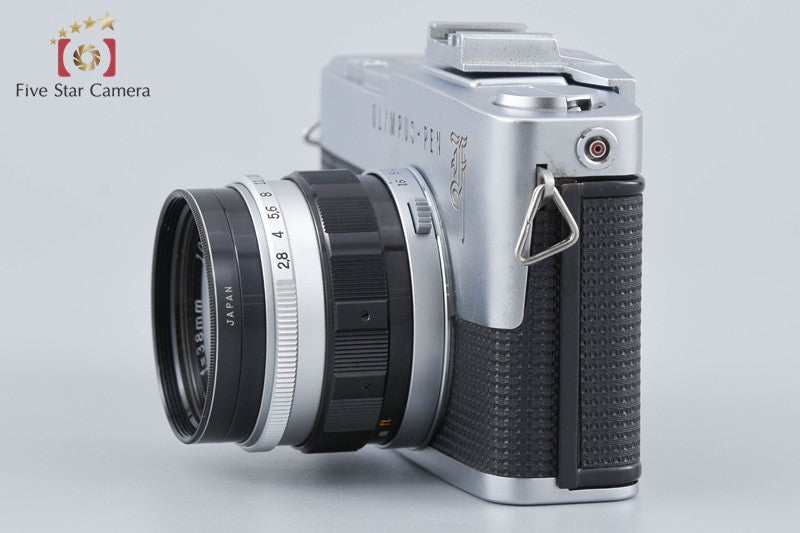 Olympus PEN F Silver 35mm Half Frame Film Camera + D.ZUIKO AUTO-S 38mm f/2.8