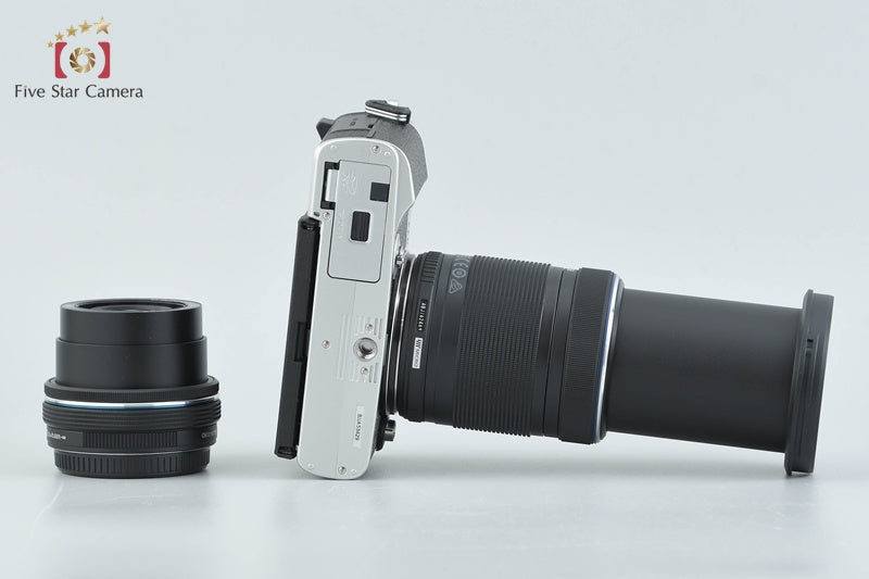 "Count 348" OM SYSTEM OLYMPUS PEN E-P7 Silver 20.3 MP 14-42 40-150 Lenses w/ Box