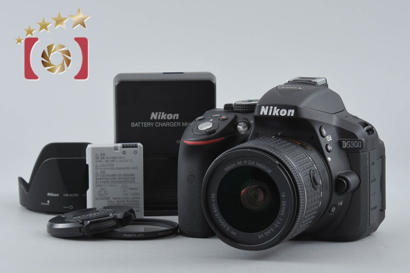 "Count 636" Nikon D5300 Black 24.2 MP DSLR Camera AF-P 18-55 VR Lens