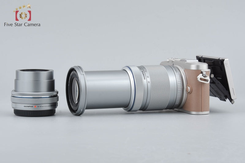 "Count 688" Olympus PEN E-PL10 Brown 16.1 MP EZ 14-42 40-150 Lenses w/ Box