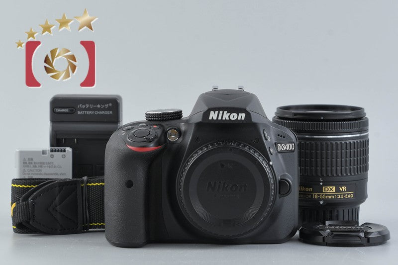 Count 4,695 Nikon D3400 Black 24.2 MP DSLR Camera 18-55 VR Lens