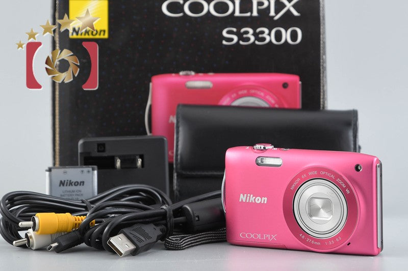 Nikon COOLPIX S3300 Strawberry Pink 16.0 MP Digital Camera w/ Box