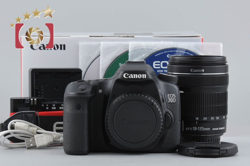 Canon EOS 70D 20.2 MP DSLR EF-S 18-135 IS STM Lens w/ Box